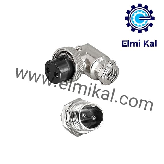 کانکتور روسی 2 پین GX-16 رایت 90 درجه